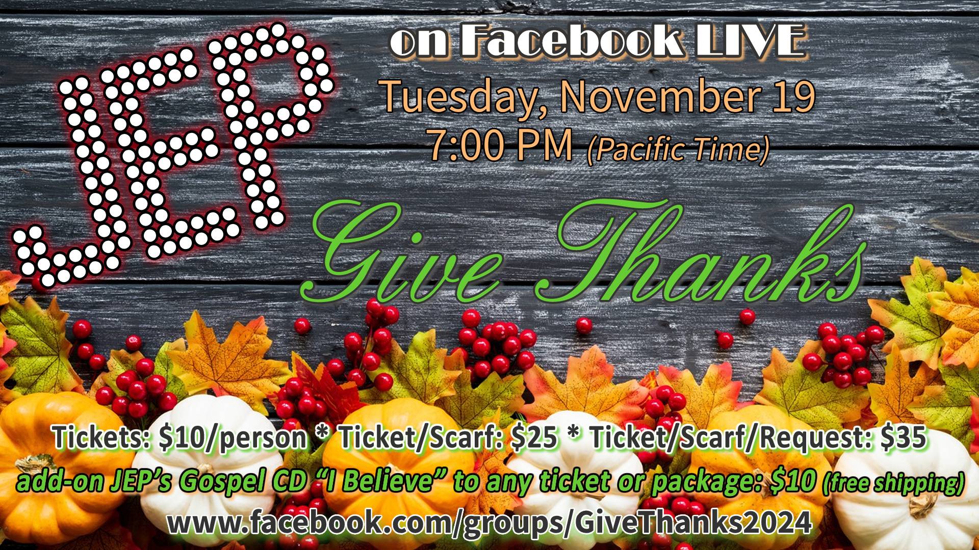 JEP FB LIVE: Give Thanks
